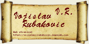 Vojislav Rubaković vizit kartica